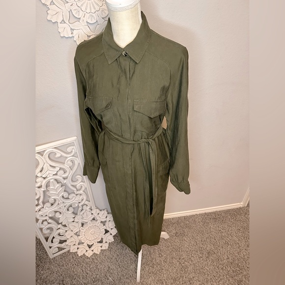 H&M UTILITY STYLE MIDI DRESS/kimono long sleeve size 2 worn only once! - Picture 6 of 12
